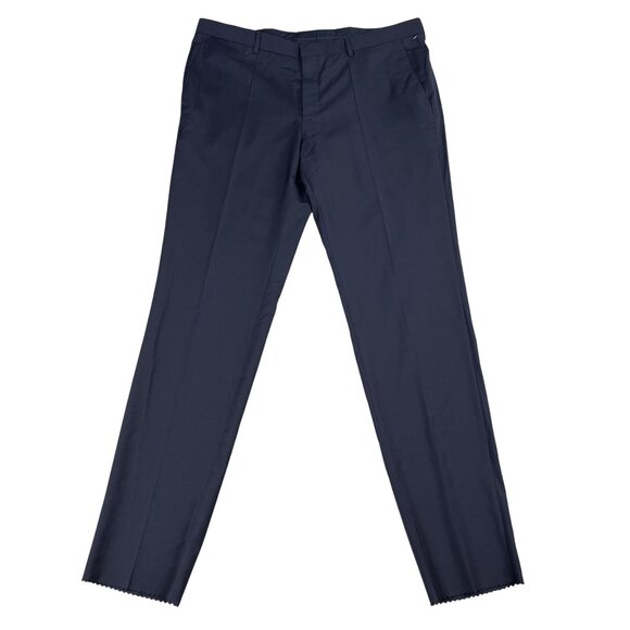Hugo Boss Genius Slim Fit Mens Navy Wool Dress Pants 40" Waist unhemmed READ - Picture 1 of 7
